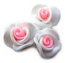 Handmade Sculpted Fimo Rose Beads - White & Pink x2