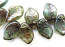 Czech Leaf Beads 14x9mm Lustre Transparent Green Bead x1