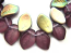 Czech Leaf Beads 14x9mm Mid Amethyst Vitral Bead x1