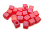 Miyuki 4mm Square Cube Beads Transparent Frosted Rainbow Red