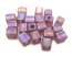 Miyuki 4mm Square Cube Beads Transparent Frosted Rainbow Lilac