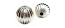 Sterling Silver Beads - 6mm Round Corrugated Fluted Bead x1