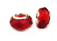 Sterling Silver Core Bead 12x7mm - 4.5mm Hole Red Faceted Glass Rondelle x1