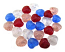 Czech Glass Puffy Crackle Heart Beads 8mm Mixed x24