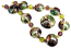 Spring Glitz - Dichroic and Raku Shards Set of 9 Lentils Artisan Glass Lampwork Beads - Ian Williams