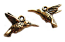 TierraCast Pewter Antique Gold Plated 18mm Hummingbird Charm x1