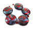 Scarlett Pewter 22x8mm Buttons - Ian Williams Artisan Glass Lampwork Beads