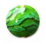 Green 1 inch Focal Bead 25x9mm Flat Lentil Ian Williams Artisan Glass Lampwork Beads - x1