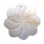 Carved Plum Blossom Flower Shell Pendant 44mm - White
