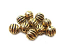 Antiqued Gold Tone 5.5mm Round Ribbed Beads x10