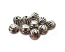 Antiqued Silver Tone 5.5mm Round Ribbed Beads x10