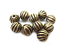 Antiqued Bronze 5.5mm Round Ribbed Beads x10