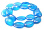 Glass Beads 19x13mm Oval - Aquamarine AB x9