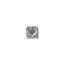 Sterling Silver Beads - 4.5mm Alphabet Cube Bead (2.7mm hole) Heart x1