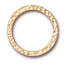 TierraCast Pewter Bright Gold Plated 1" - 25mm Hammertone Ring Link x1