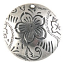 Trinity Brass Antique Silver 20mm Dancing Flower Pendant x1