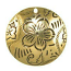 Trinity Brass Antique Gold 20mm Dancing Flower Pendant x1