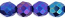 Czech Glass Fire Polished beads 8mm - x25 Iris Blue