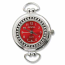 Geneva Red Round Watch Face for Beading Looped Silver (D01)