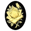Cameo Cabochon - Acrylic 40x30mm Oval Large Rose - Ivory on Black x1