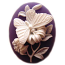 Cameo Cabochon - Acrylic 40x30mm Oval 3-D Butterfly (2) - White on Purple x1