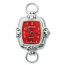 Geneva Red Square Watch Face for Beading Looped Silver (D02)