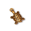 TierraCast Pewter Gold Plated 19mm Turtle Tortoise Charm x1
