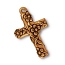 TierraCast Pewter Gold Plated 27mm Floral Cross Pendant x1