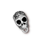 TierraCast Pewter Silver Plated Rose Skull Slider Bail (6mm Hole Bead) x1