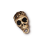 TierraCast Pewter Gold Plated Rose Skull Slider Bail (6mm Hole Bead) x1