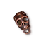 TierraCast Pewter Copper Plated Rose Skull Slider Bail (6mm Hole Bead) x1