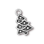 TierraCast Pewter Silver Plated 20mm Christmas Tree Charm x1