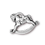 TierraCast Pewter Silver Plated 21.5mm Rocking Horse Charm x1