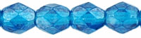 Czech Fire Polished beads 4mm Luster Capri Blue x50