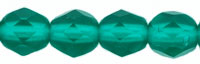Czech Glass Fire Polished beads 6mm - x25 Emerald Matte