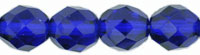 Czech Glass Fire Polished beads 8mm - x25 Cobalt