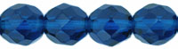 Czech Glass Fire Polished beads 8mm - x25 Capri Blue
