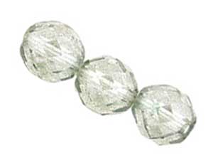 Silver Metallic 100pcs Rounds 5mm Czech Fire Polished Glass Beads Faceted 5FP006
