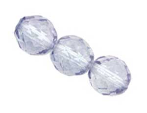 Czech Glass Fire Polished beads 10mm Lustre Transparent Blue x25