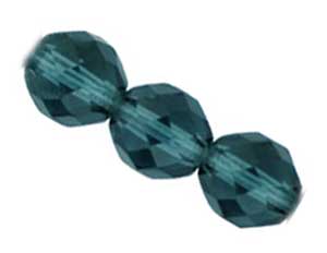 Czech Glass Fire Polished beads 10mm Montana Blue x25
