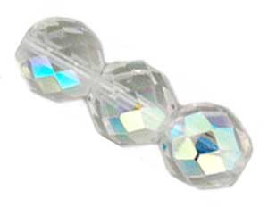 Czech Glass Fire Polished beads 10mm Crystal AB x25
