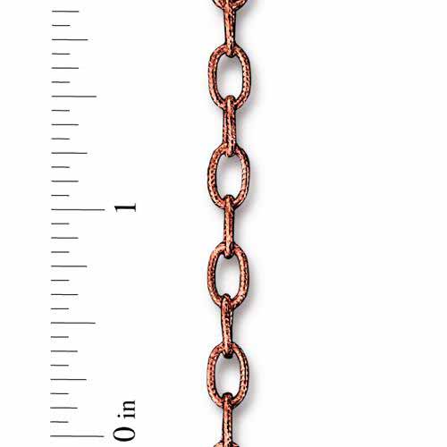 TierraCast Brass Cable Chain 9x6mm Copper Plated per Half Foot