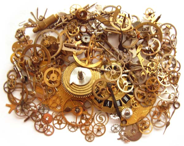 Steampunk Watch Clock Components Parts, Cogs, Gears Med/Large 25g