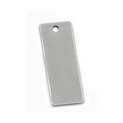 Stainless Steel Rectangle Tag 25x9mm 19g Stamping Blank x1