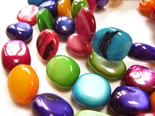 Shell Polished Chip Beads 13x10mm Multi Colour Mix