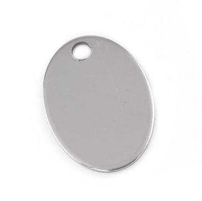 Stainless Steel Oval Tag 24x17mm 17g Stamping Blank x1