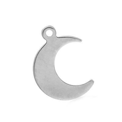 Stainless Steel Crescent Moon 15.6x11mm 20g Stamping Blank x1