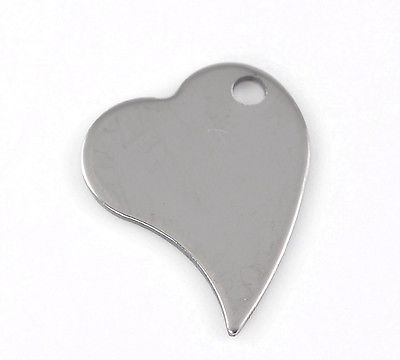 Stainless Steel Love Heart 28x21mm 18g Stamping Blank x1