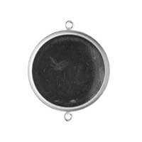 Sterling Silver 25mm Round Bezel Setting Link Connector x1