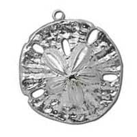 Sterling Silver Pendant - 33.3x37mm Sand Dollar Stamping x1